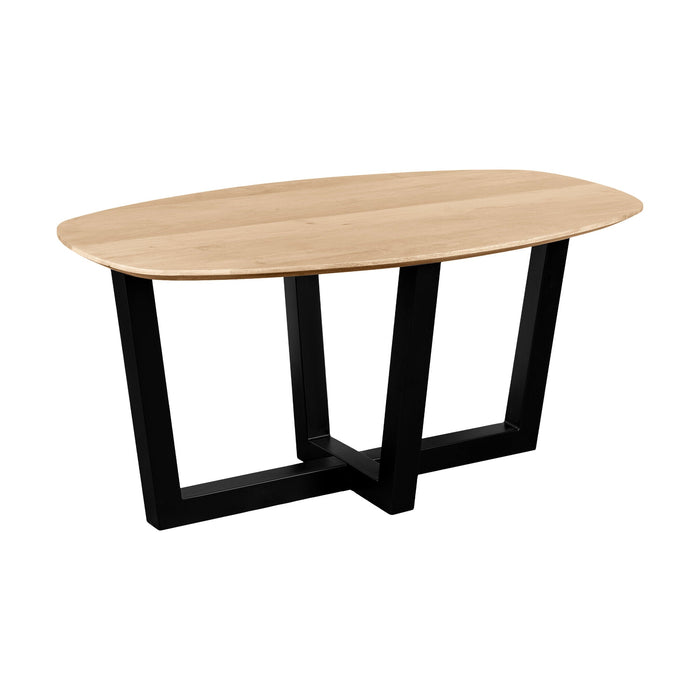 QUVIO Eettafel Sofia - Deens ovaal - 180x90 cm - W-poot - FSC gecertificeerd mangohout - Naturel