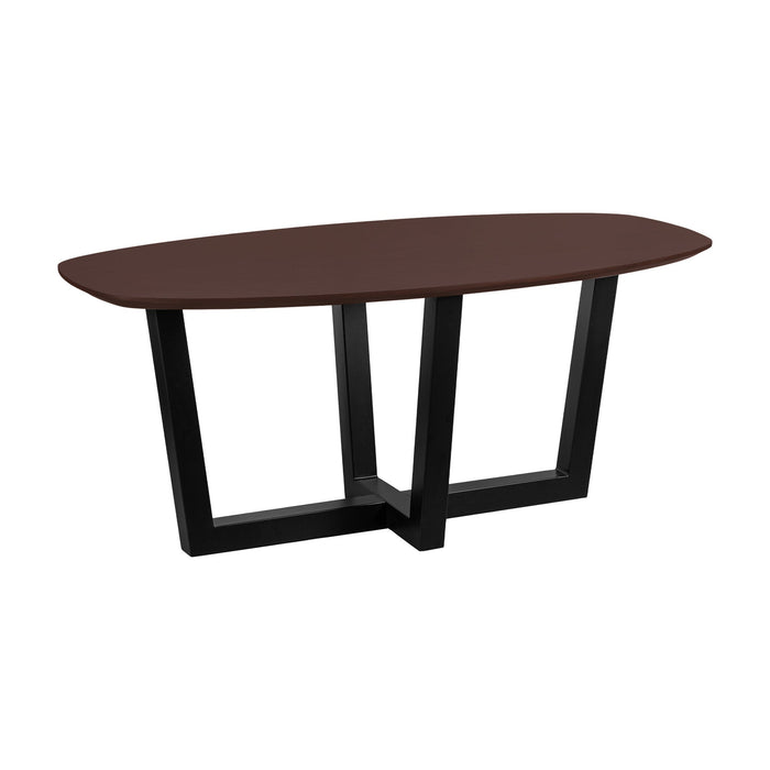 QUVIO Eettafel Sofia - Deens ovaal - 180x90 cm - W-poot - FSC gecertificeerd mangohout - Walnoot bruin