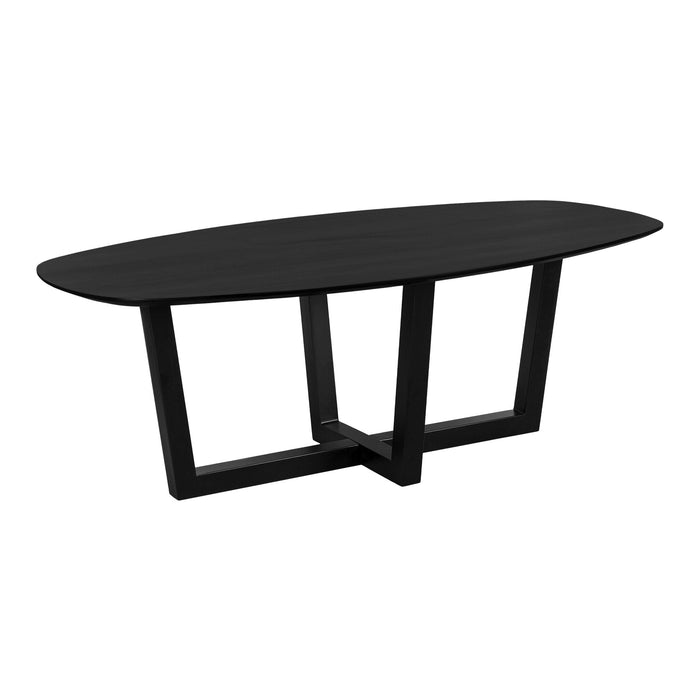QUVIO Eettafel Sofia - Deens ovaal - 220x110 cm - W-poot - FSC gecertificeerd mangohout - Zwart