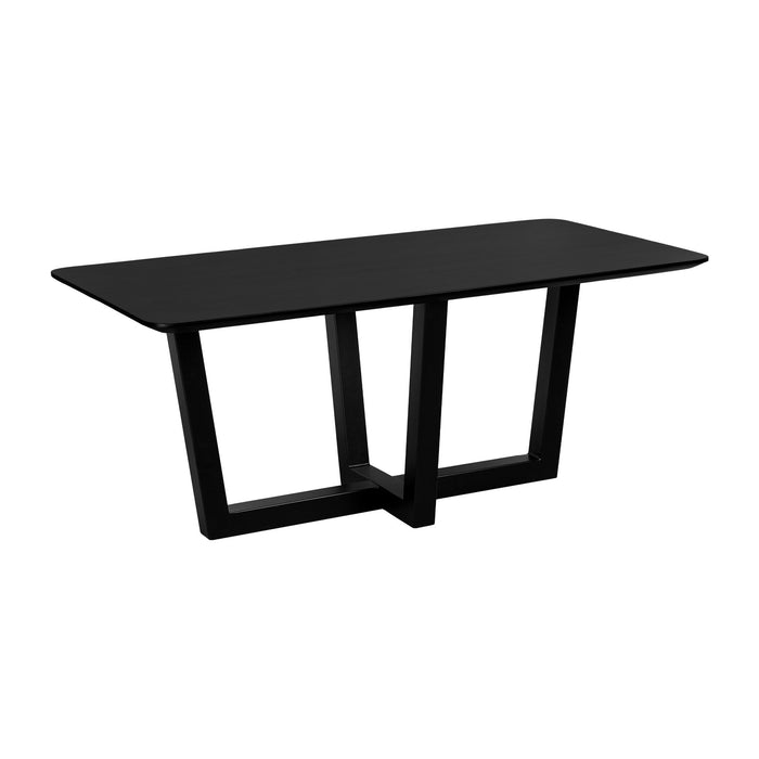 QUVIO Eettafel Sofia - Rechthoekig - W-Poot - FSC-gecertificeerd mangohout - 180×90 cm - Zwart