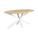 QUVIO Eettafel Sofia - Ovaal - 160x90 cm - Witte kruispoot - FSC gecertificeerd mangohout - Naturel