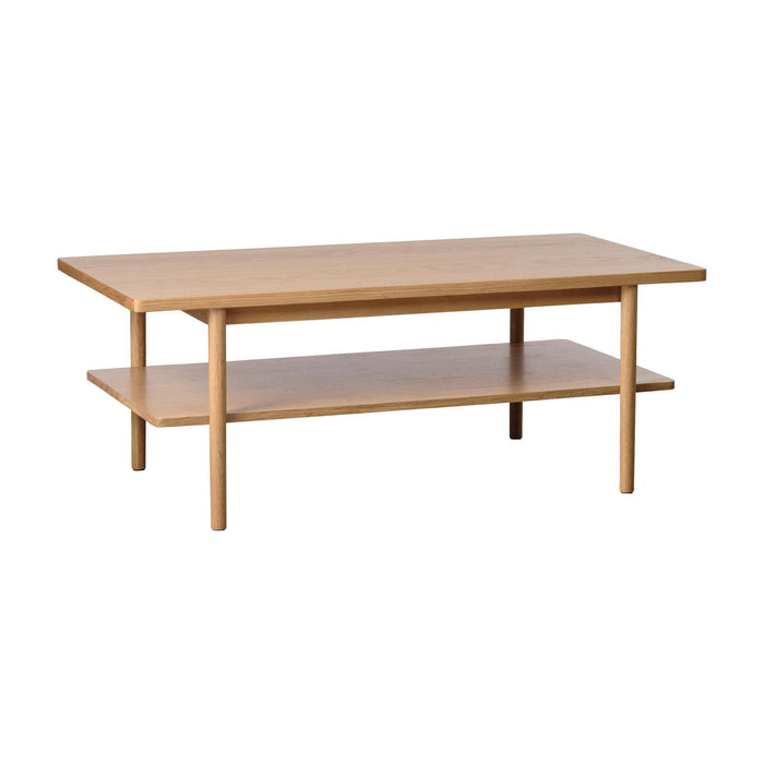 Nest of Nora Salontafel Vera - rechthoekig 120x60 cm met opbergplank - Eikenfineer - Naturel