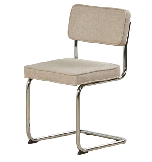 Set van 4 - Nest of Nora Eetkamerstoelen Adam - Ribstof met chroom poten - Taupe