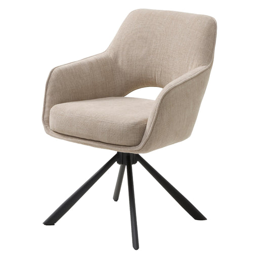 Set van 2 - Nest of Nora Draaibare eetkamerstoelen met armleuningen Kavo - Chenille - Linnen