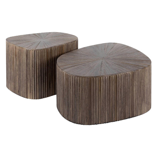 Nest of Nora Salontafel set Sena - Set van 2 vierkant - Massief - Teak hout - Espresso