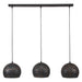 Nest of Nora Hanglamp Riom - 3-lichts industriele eettafellamp - E27 - Zwart bruin