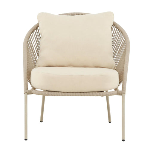 Nest of Nora Loungestoel voor buiten - Aluminium frame met gevlochten touw - Beige