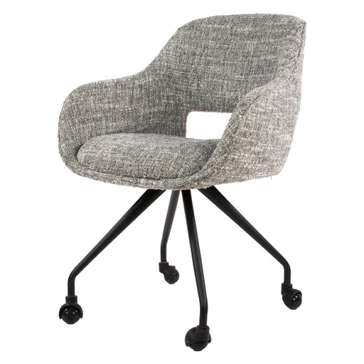 Set van 2 - Nest of Nora Eetkamerstoelen Tamo - Met armleuning - Draaibaar en op wieltjes - Grijs