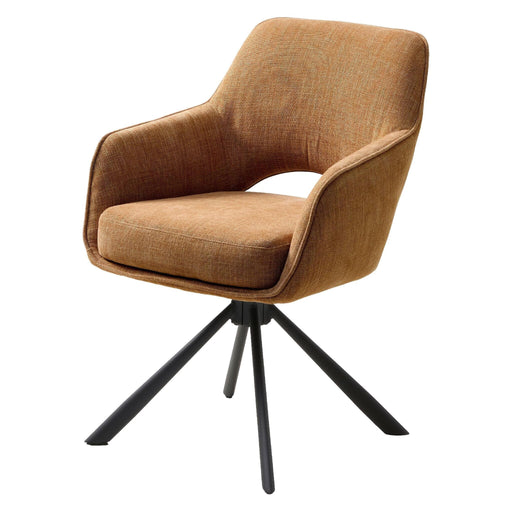 Set van 2 - Nest of Nora Draaibare eetkamerstoelen met armleuningen Kavo - Chenille - Roest