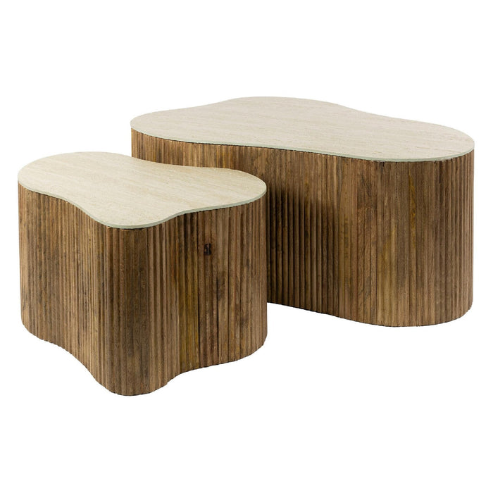 Nest of Nora Salontafel set Sora - Set van 2 Shamrock - Massief mangohout