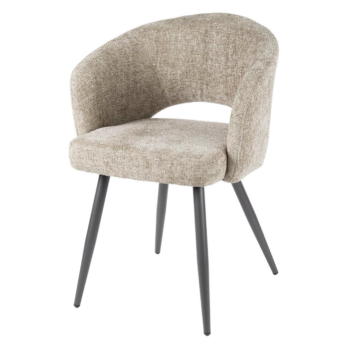 Set van 2 - Nest of Nora Eetkamerstoelen Vona - Comfortabele kuipstoel - Zand