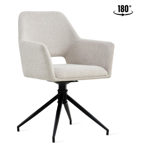 Set van 2 - Nest of Nora draaibare eetkamerstoelen met armleuningen Savi - Linnen - Beige