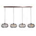 Nest of Nora Hanglamp Sona - 4-lichts eetkamerlamp - E27 fitting - Zwart nikkel