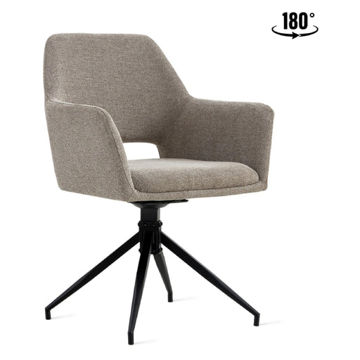 Set van 2 - Nest of Nora Draaibare eetkamerstoelen met armleuningen Savi - Linnen - Taupe
