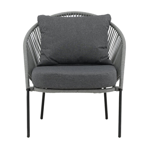 Nest of Nora Loungestoel voor buiten - Aluminium frame met gevlochten touw - Grijs