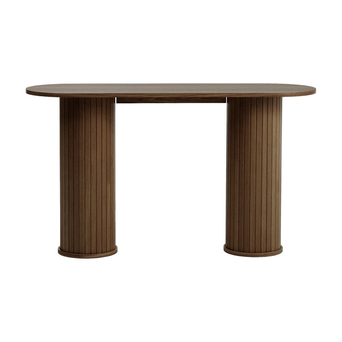 Nest of Nora Wandtafel sidetable Nova - Eikenfineer - Ovale haltafel modern - Bruin