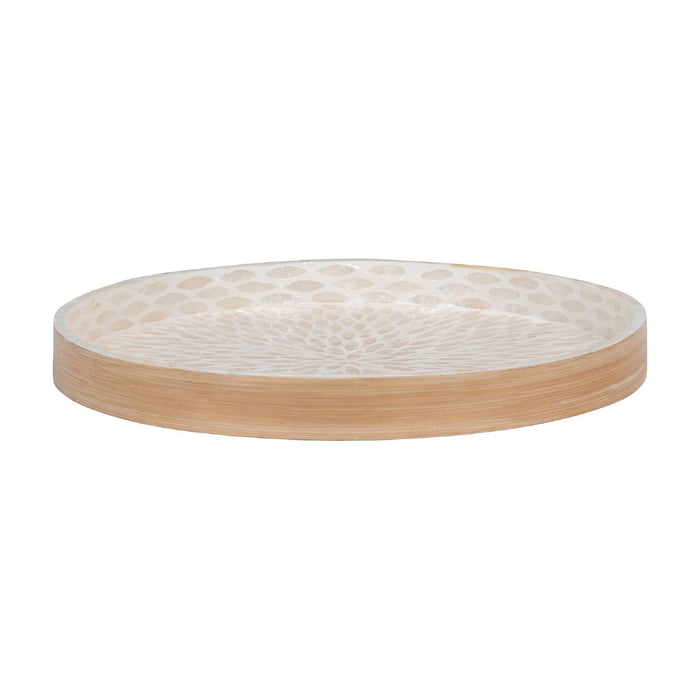 Nest of Nora Dienblad vierkant 40x40 cm - Serveerblad bamboe MDF capiz - Beige