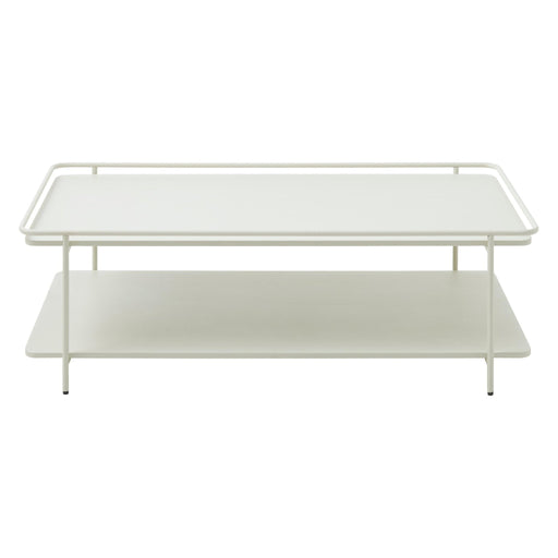 Nest of Nora Metalen salontafel rechthoekig - Met onderblad - 110x55 cm - Wit