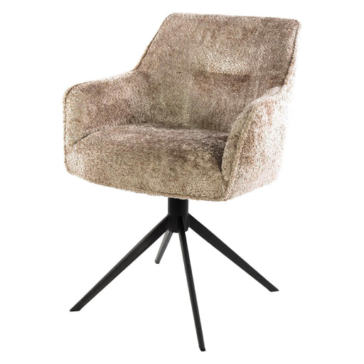 Set van 2 - Nest of Nora Eetkamerstoelen met armleuning Nika - Draaibaar - Alura zand