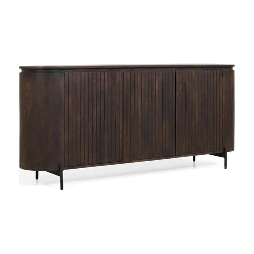 Nest of Nora Mangohouten dressoir Besa - 180x80x40 cm - 3 deuren - Donkerbruin