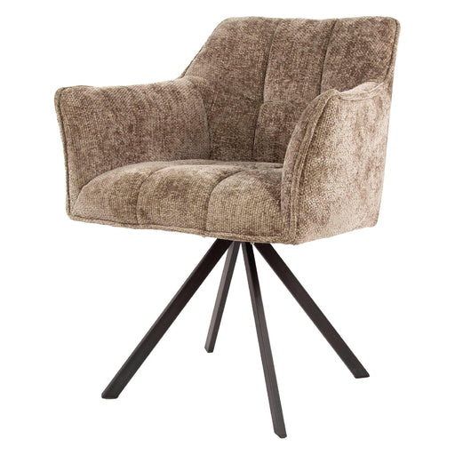 Set van 2 - Nest of Nora Eetkamerstoelen Elda - Met armleuning en draaibaar - Champagne