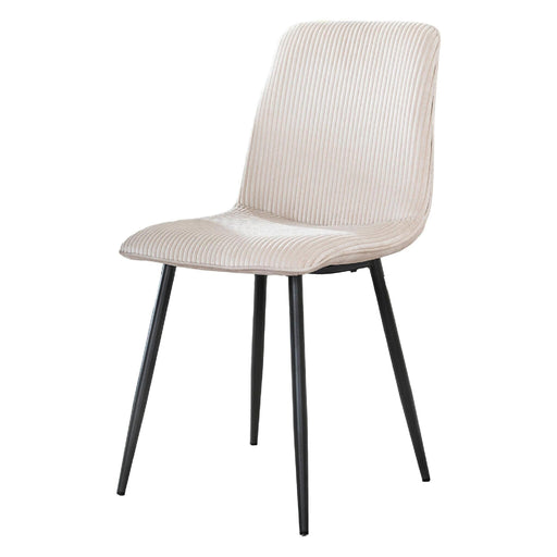 Set van 4 - Nest of Nora Eetkamerstoelen ribstof - Ivoor
