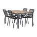 Nest of Nora Tuinset eettafel 4 personen 150x90 cm aluminium met armleuningen - Zwart