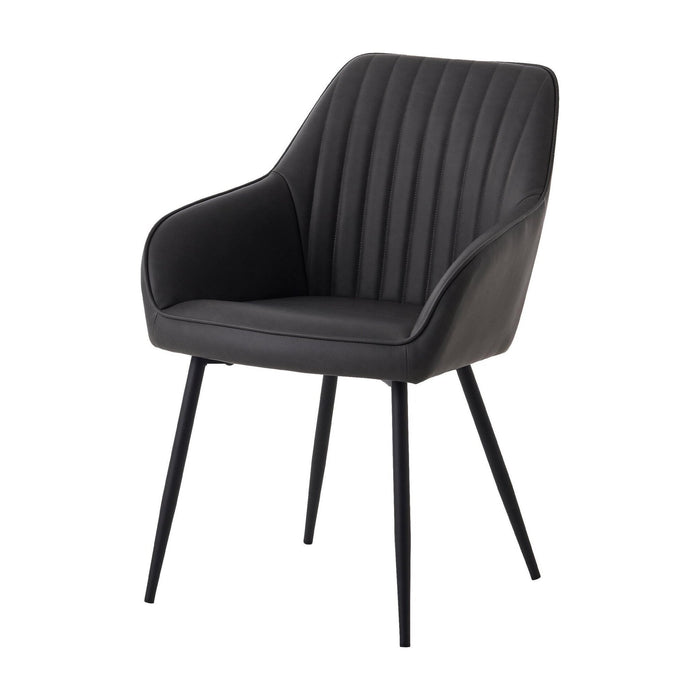 Nest of Nora Zane set van 2 eetkamerstoelen met armleuningen - donkergrijs