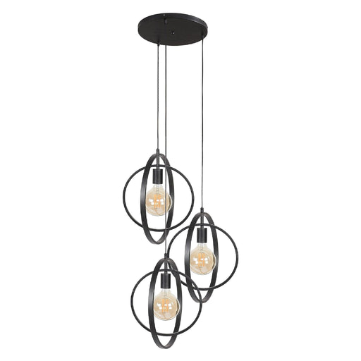 Nest of Nora Hanglamp Davio - 3-lichts getrapt - E27 fitting - Charcoal