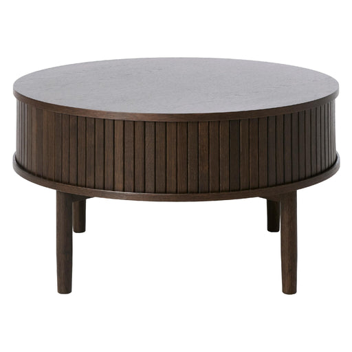 Nest of Nora Ronde salontafel Nina - Ø85 cm - Eikenhout fineer - Met opbergruimte - Espresso