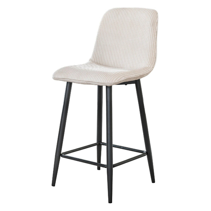 Set van 2 Nest of Nora Barstoelen Kara - Ribstof ivoor