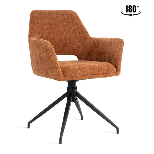 Set van 2 - Nest of Nora Draaibare eetkamerstoelen met armleuningen Savi stof - Roest