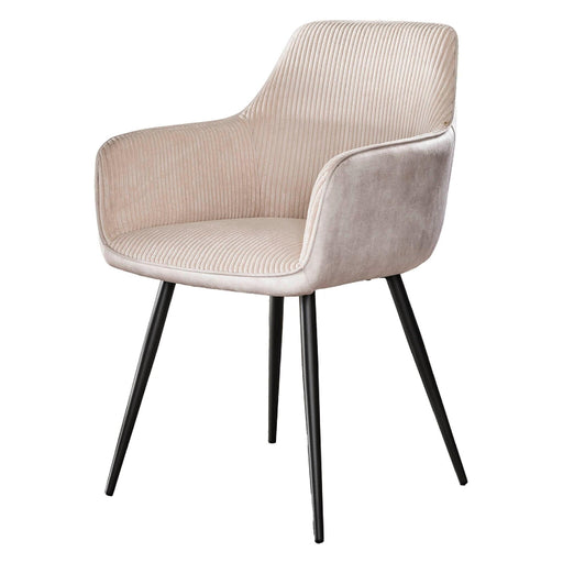 Set van 2 - Nest of Nora Eetkamerstoelen Norel - Ribstof - Ivoor