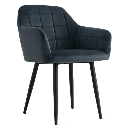 Set van 2 - Nest of Nora Eetkamerstoelen Evi - Fluweel Velvet - Zwart