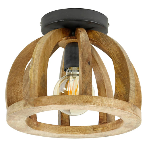 Nest of Nora Plafondlamp Lenrik - 1-lichts - Houten armatuur - Massief mango