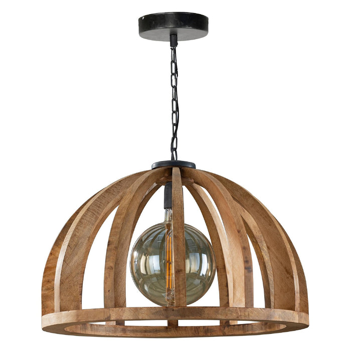 Nest of Nora Hanglamp Lenrik - 1-lichts - Houten armatuur - Massief mango