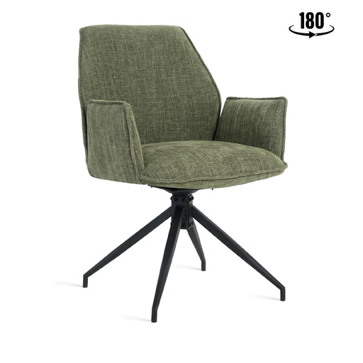 Set van 2 - Nest of Nora Draaibare eetkamerstoelen met armleuning Emmy - Groen
