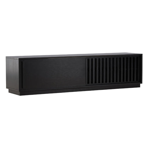 Nest of Nora Tv meubel Kaia - met schuifdeur - Geribd design - Zwart