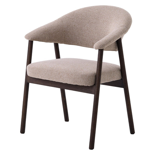 Set van 2 - Nest of Nora Eetkamerstoelen Niva met armleuningen - Dark Espresso eikenhouten poten - zand