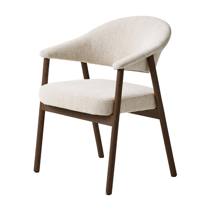 Set van 2 - Nest of Nora Eetkamerstoelen Niva met armleuningen - Smoked eikenhouten poten - Beige