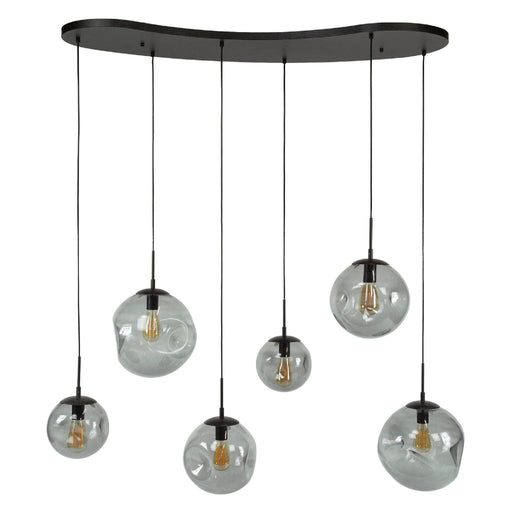 Nest of Nora Hanglamp Rina - 6-lichts eetkamerlamp - Zwart