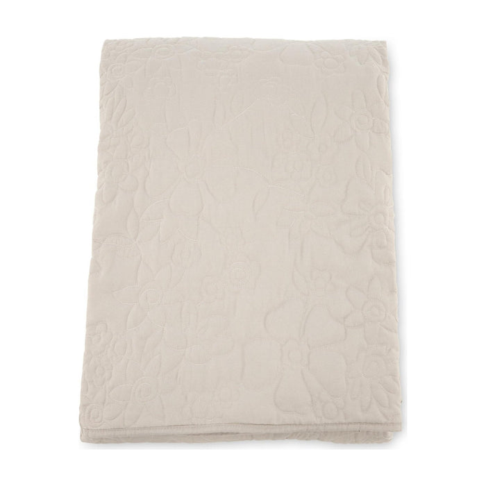 Nest of Nora Bedsprei microvezel 250x150 - Bloemenpatroon - Beige