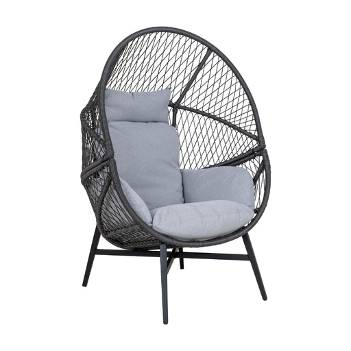 Nest of Nora Loungestoel buiten - Polyrotan met kussens - Zwart