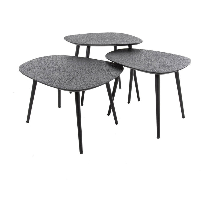 Nest of Nora Salontafel set Aiko - Van 3 vierkant - Metallic - Grijs