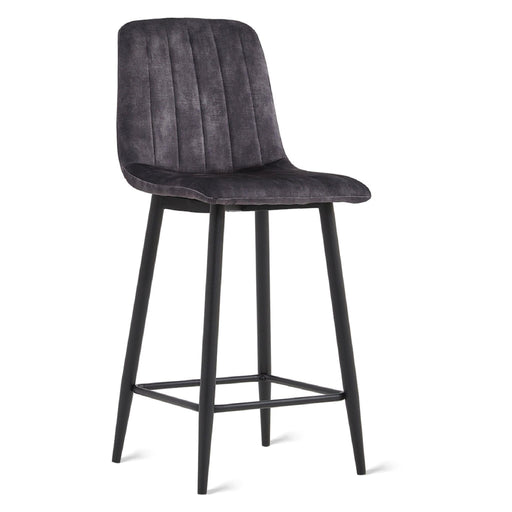 Set van 2 - Nest of Nora Barkrukken Osta - 65 cm - Velvet - Antraciet