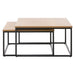 Nest of Nora Salontafel set van 2 Alma - Nestbaar - Eiken melamine met metalen poten - 75x75cm - Naturel
