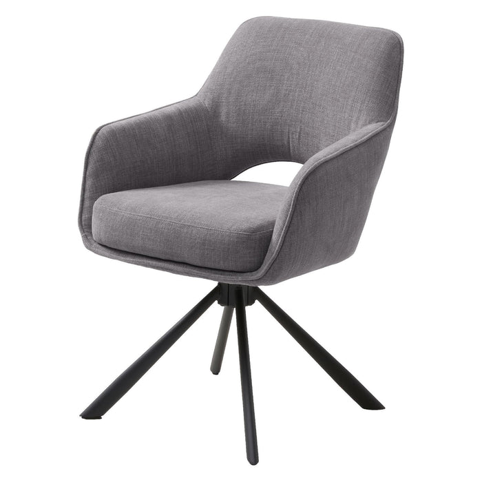 Set van 2 - Nest of Nora Draaibare eetkamerstoelen met armleuningen Kavo - Chenille - Grafiet