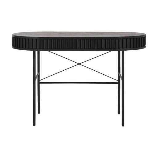 Nest of Nora Bureau Yana - 120x60 ovaal - Eikenhout en Metalen poten - Zwart