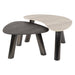 Nest of Nora Salontafel set Mave - Set van 2 organische vorm - Keramiek travertin look - Zwart grijs