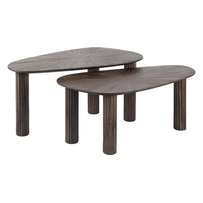 Nest of Nora Salontafel set Sena - Set van 2 organisch - Massief teak hout - Espresso